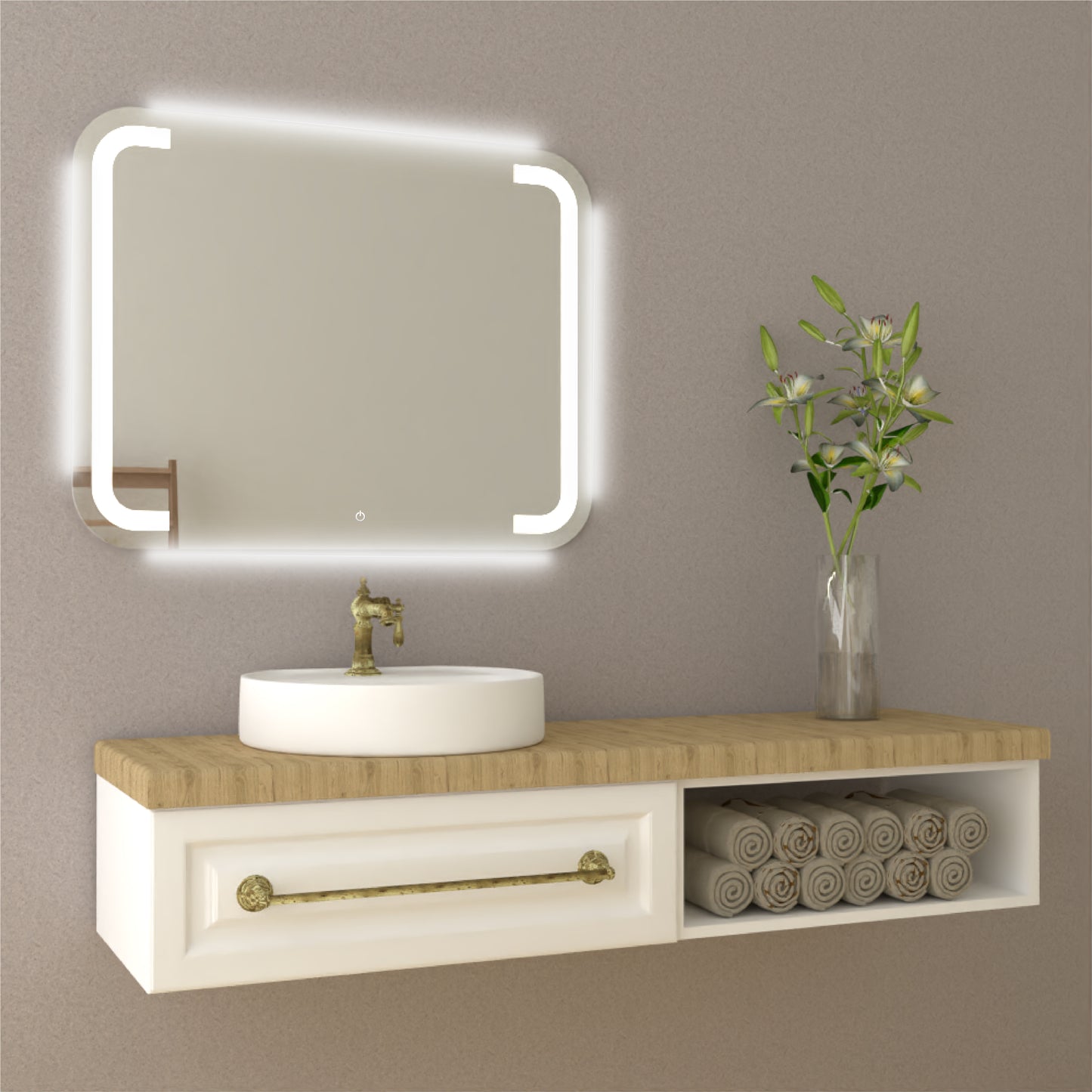 Espejo Brown Led + Touch